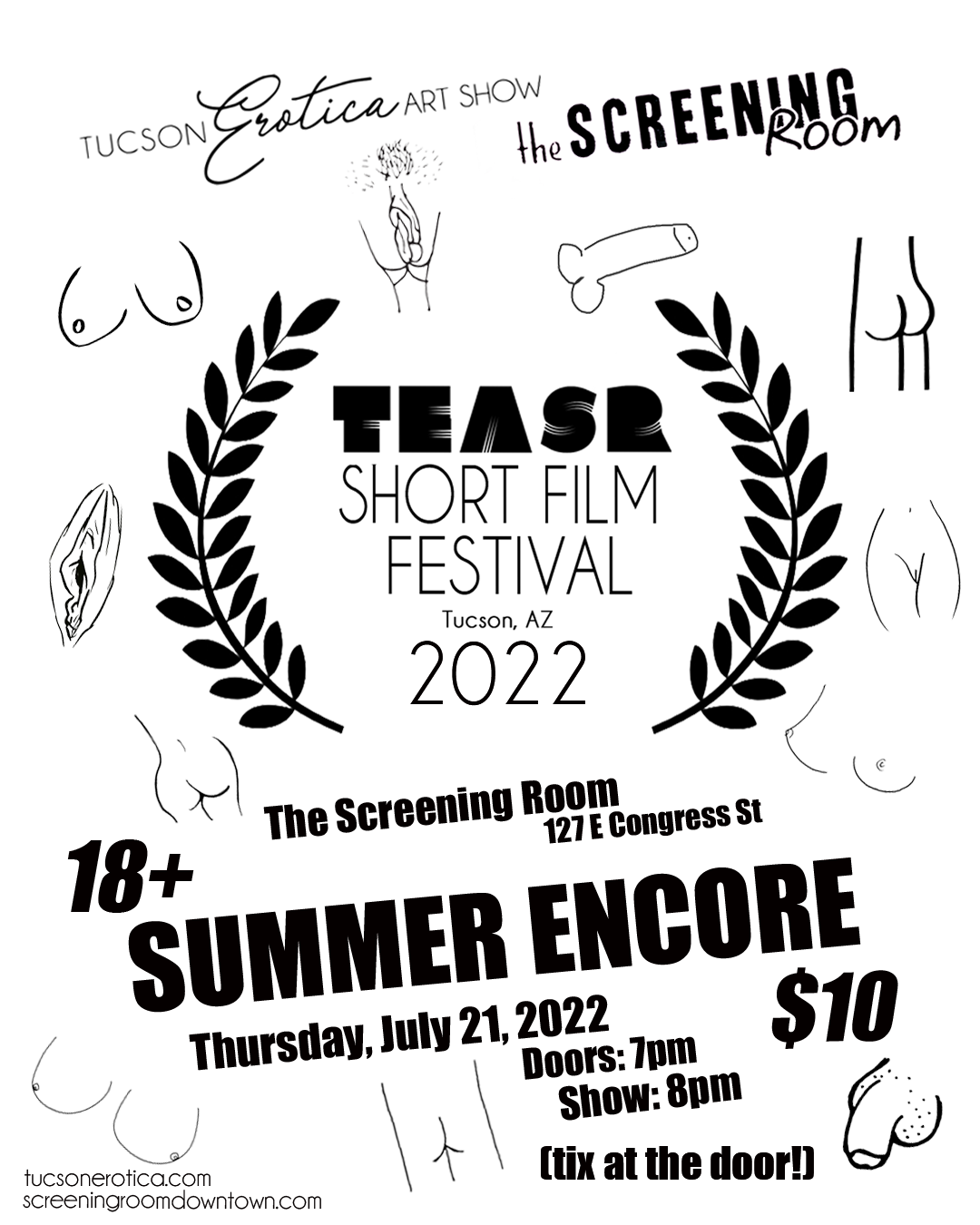 TEASR short film festival summer encore flyer